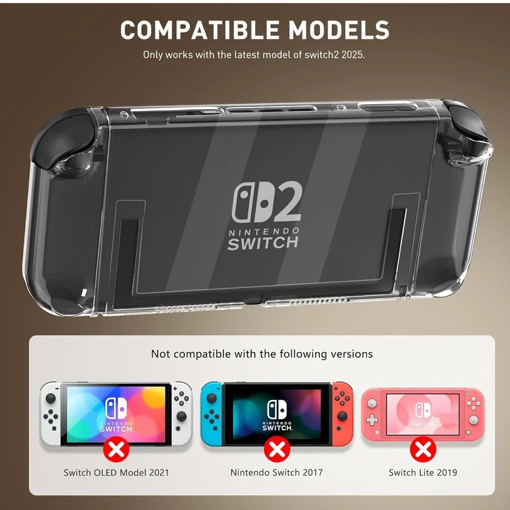 💜Clear Protective Skins for Nintendo Switch 2 With/2 Clear controller grips